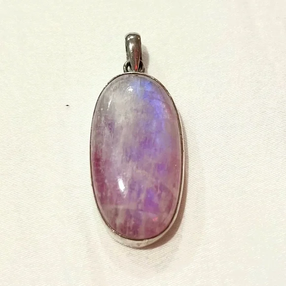 Purple Opal Pendant Necklace with .925 sterling silver - Picture 1 of 3